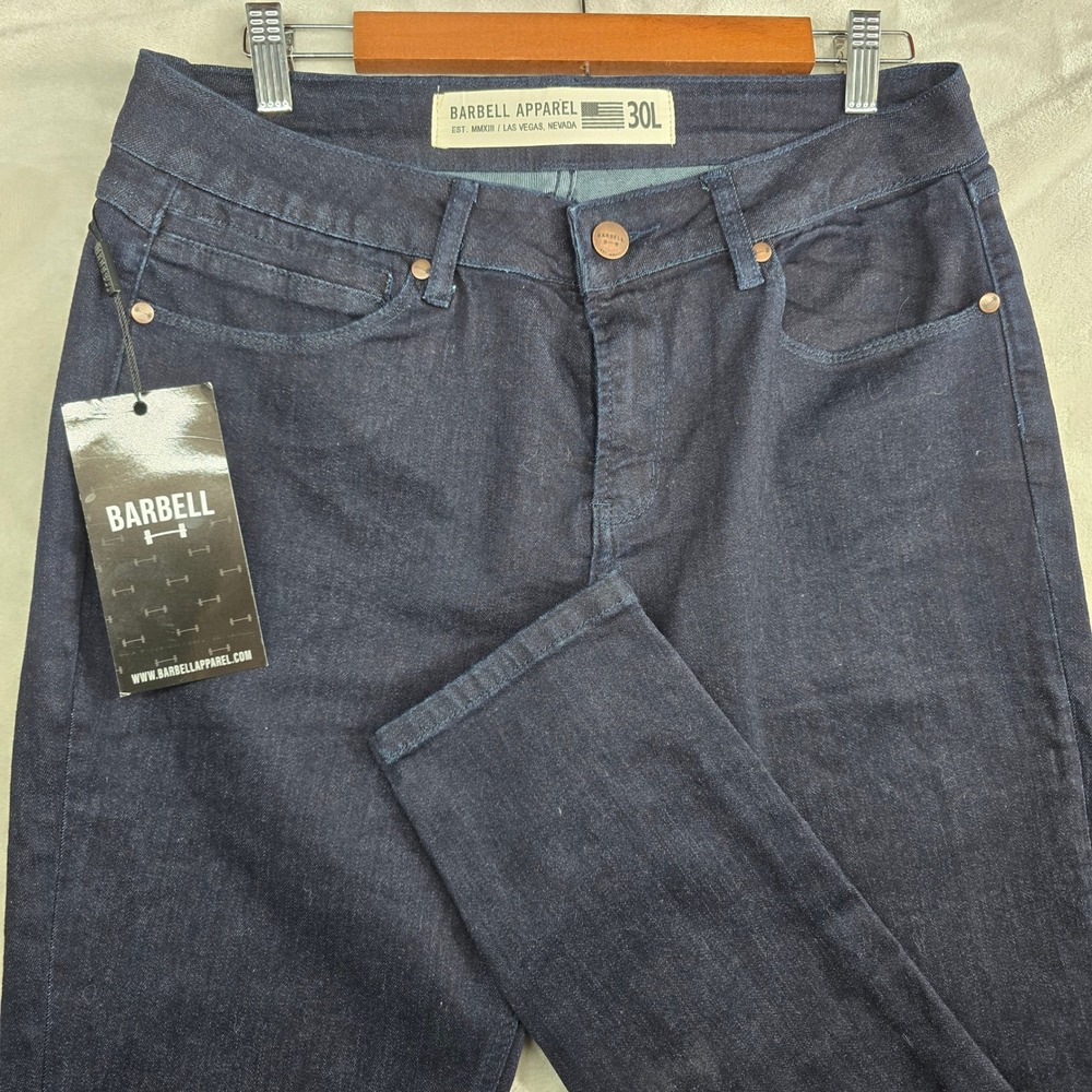 Barbell‎ Apparel Women Slim Athletic Fit Dark Rinse Denim Jeans Size 30L